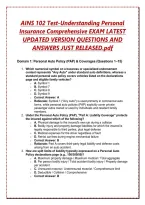AINS 102 Test-Understanding Personal Insurance Comprehensive EXAM LATEST UPDATED VERSION QUESTIONS AND ANSWERS JUST RELEASED&period;pdf