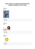 Final Exam Fall Semester Questions With&NewLine;Verified Answers Latest Update&NewLine;