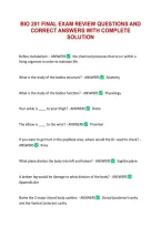 Bio 201 Final Exam Review Questions And Correct Answers With Complete Solution&NewLine;