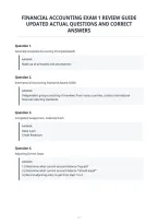 Financial Accounting Exam 1 Review Guide&NewLine;Updated Actual Questions And Correct&NewLine;Answers&NewLine;
