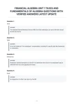 Financial Algebra Unit 1 Taxes And&NewLine;Fundamentals Of Algebra Questions With&NewLine;Verified Answers Latest Update&NewLine;