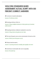 Wgu D184 Standards Based&NewLine;Assessment Actual Script With 100&NewLine;Percent Correct Answers&NewLine;