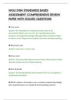 Wgu D184 Standards Based&NewLine;Assessment Comprehensive Review&NewLine;Paper With Solved Questions