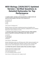 HESI Biology 2026&sol;2027 &vert; Practice Questions and Detailed Rationales for Top Performance&comma;