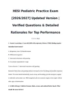 HESI Pediatric Practice Exam 2026&sol;2027 &vert; Questions&comma; Answers and Detailed Rationales