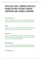 Wgu D265 Task 1 Thinking Critically&NewLine;Passed On First Attempt Updated&NewLine;Questions And Correct Answers