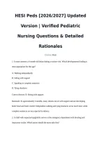  HESI Peds 2026&sol;2027 &vert; Pediatric Nursing Practice Questions and Detailed Rationales