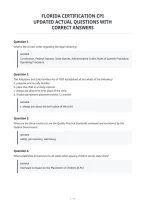 Florida Certification Cpi&NewLine;Updated Actual Questions With&NewLine;Correct Answers