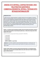 Arizona Cr-10 Drywall Contractor Exam &vert; High&NewLine;Yield Practice Questions & &NewLine;Commercial&sol;Residential Drywall Testbank With &NewLine;Detailed Rationales &vert;Pdf 