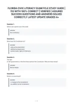 Florida Civic Literacy Exam Fcle Study Guide &vert;&NewLine;153 With 100&percnt; Correct &vert; Verified &vert; Assured&NewLine;Success Questions And Answers Solved&NewLine;Correctly Latest Update Graded A&plus;