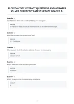 Florida Civic Literacy Questions And Answers&NewLine;Solved Correctly Latest Update Graded A&plus;