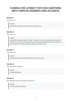 Florida Civic Literacy Test &lpar;Fau&rpar; Questions&NewLine;With Complete Answers &lpar;100&percnt; Accurate&rpar;&NewLine;