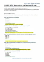 CHY 142 Organic Chemistry I&colon; IUPAC Nomenclature & Functional Groups Study Guide &lpar;PDF&rpar; &vert; 2026&ndash;2027 &vert; Toronto Metropolitan University