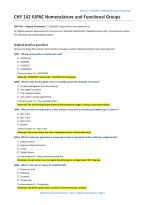 CHY 142 Organic Chemistry I&colon; IUPAC Nomenclature & Functional Groups Study Guide &lpar;PDF&rpar; &vert; 2026&ndash;2027 &vert; Toronto Metropolitan University