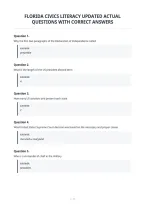 Florida Civics Literacy Updated Actual&NewLine;Questions With Correct Answers&NewLine;