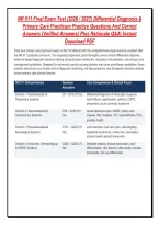 NR 511 FINAL EXAM STUDY GUIDE & TEST BANK &vert; DIFFERENTIAL DIAGNOSIS & PRIMARY CARE PRACTICUM ULTIMATE BUNDLE &vert; VERIFIED PRACTICE QUESTIONS&comma; SOAP NOTE FRAMEWORKS & EXPERT RATIONALES &mdash; GRADED A&plus;