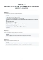 Florida Lp&NewLine;Frequently Tested Actual Exam Questions With&NewLine;Correct Answers