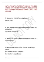 Alpha Phi Alpha Fraternity Inc&comma; Imdp Process -&NewLine;Week 2&period; Exam Newest With Complete Questions &NewLine;With Answers &vert; 100&percnt; Rated Correct 2026 Latest &NewLine;Updated