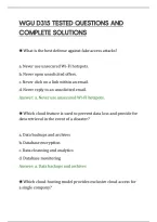 Wgu D315 Tested Questions And&NewLine;Complete Solutions