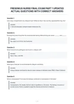 Fresenius Nurse Final Exam Part 1 Updated&NewLine;Actual Questions With Correct Answers&NewLine;