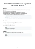 Fresenius Rn Updated Actual Exam Questions&NewLine;And Correct Answers