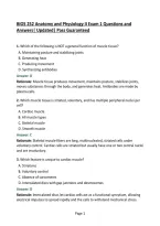 BIOS 252 Anatomy and Physiology II Exam 1 Questions and Answers&vert; Updated&vert; Pass Guaranteed