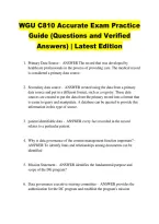 WGU C810 Accurate Exam Practice &NewLine;Guide &lpar;Questions and Verified &NewLine;Answers&rpar; &vert; Latest Edition