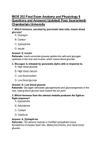 BIOS 252 Final Exam Anatomy and Physiology II Questions and Answers&vert; Updated&vert; Pass Guaranteed&vert; Chamberlain University