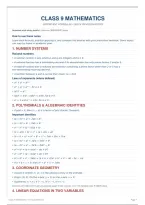 Class 9 Mathematics Important Formulae &ndash; Complete Quick Revision Notes PDF