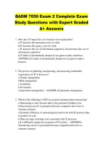 BADM 7050 Exam 2 Complete Exam &NewLine;Study Questions with Expert Graded &NewLine;A&plus; Answers