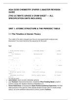 AQA GCSE Chemistry Paper 1 &vert; Ultimate Grade 9 Revision Summary Cram Sheet &lpar;2027 Exams&rpar;
