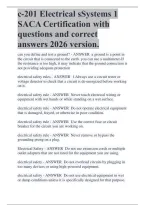 c-201 Electrical sSystems 1 SACA Certification with questions and correct answers 2026 version&period;