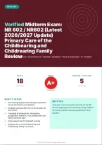NR 602 &sol; NR602 Midterm Exam Exam 2026&sol;2027 &ndash; Questions and Answers Newborn Assessment Anticipatory Guidance &vert; Complete Verified Answers &vert; Detailed Rationales &ndash; Pass Guaranteed &ndash; A&plus; Graded 
