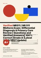 NR511 &sol; NR 511 Midterm Exam Exam 2026&sol;2027 &ndash; Questions and Answers Patient Assessment Clinical Reasoning &vert; Complete Verified Answers &vert; Detailed Rationales &ndash; Pass Guaranteed &ndash; A&plus; Graded
