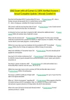 CBLE Exam with all Correct & 100&percnt; Verified Answers &vert;Actual Complete Update &vert;Already Graded A&plus;