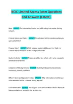 NCIC Limited Access Exam Questions and Answers &lpar;Latest&rpar;&period; 