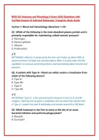 BIOS 252 Anatomy and Physiology II Exam 2026 &vert;Questions with &NewLine;Verified Answers & Italicized Rationales &vert; Complete Study Guide