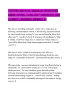 Certified Medical Surgical Registered&NewLine;Nurse Comprehensive Test 2027&NewLine;Questions With Answers Graded A&plus;&NewLine;