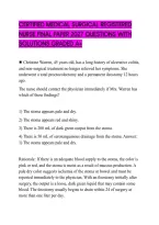 Certified Medical Surgical Registered&NewLine;Nurse Final Paper 2027 Questions With&NewLine;Solutions Graded A&plus;