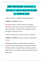 QMB 3200 EXAM  Questions & &NewLine;Answers &vert; Latest Already Graded &NewLine;A&plus; UPDATE 2026 