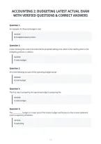 Accounting 2- Budgeting Latest Actual Exam With Verified Questions & Correct Answers