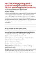 NSG 3280 Pathophysiology Exam 1 Questions 2026 &vert; Correct Answers & Detailed Rationales &vert; Latest Update PDF