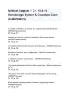 Medical-Surgical Nursing I Chapters 15&ndash;16 &vert; Hematologic System & Disorders Exam Review 2026&sol;2027