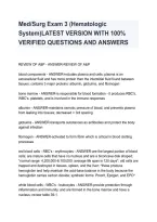 Med-Surg Exam 3 Hematologic System &vert; 100 Practice Questions & Answers 2026&sol;2027