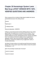 Lewis Med-Surg Chapter 30 Hematologic System &vert; 100 Practice Questions & Answers 2026&sol;2027