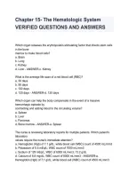 Med-Surg Chapter 15 Hematologic System &vert; Verified Practice Questions & Answers 2026&sol;2027