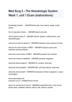 Med-Surg 2 Hematologic System Week 1 Unit 1 &vert; Practice Questions & Exam Review 2026&sol;2027