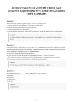 Accounting Ethics Midterm 1 Book Half &lpar;Chapter 1&rpar; Questions With Complete Answers &lpar;100&percnt; Accurate&rpar;