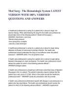Med-Surg Hematologic System &vert; 100 Practice Questions & Answers 2026&sol;2027