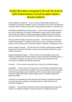 Health information management Test with all Correct & 100&percnt; Verified Answers &vert;Actual Complete Update &vert;Already Graded A&plus;